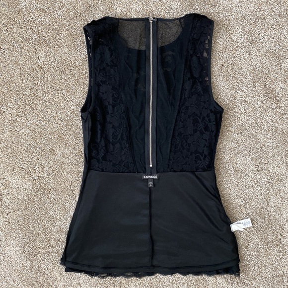 Express Floral Lace Tank with Zip Back - Picture 9 of 10